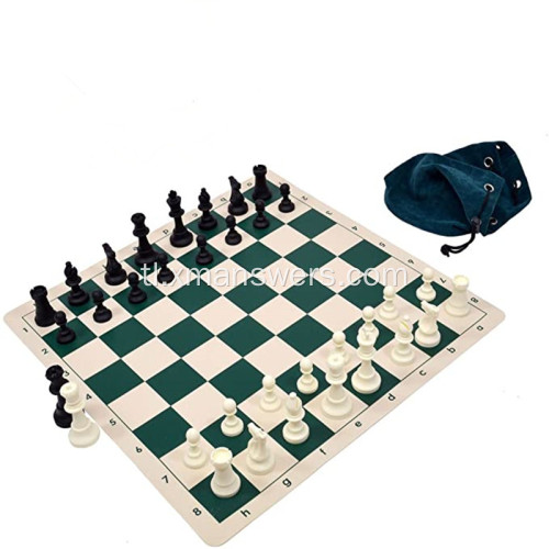 Silicone Chess Set na may Chess Board Chess Mat